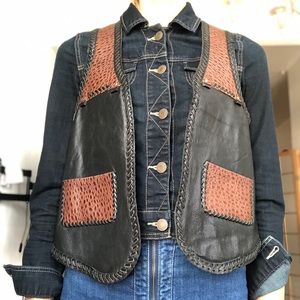 Leather Vest with fringe.